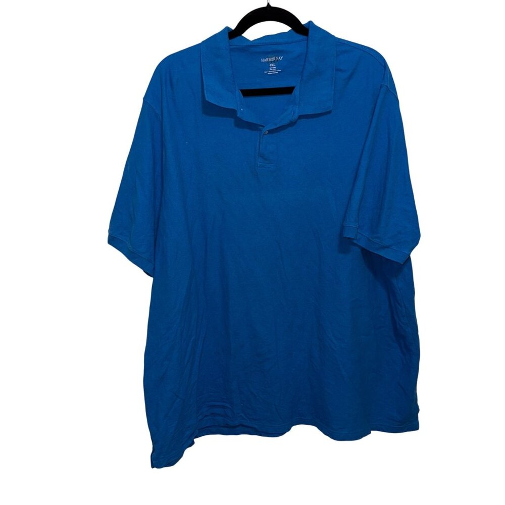 Harbor Bay Mens 6XL Blue Polo Shirt Short Sleeve Cotton Casual Fit